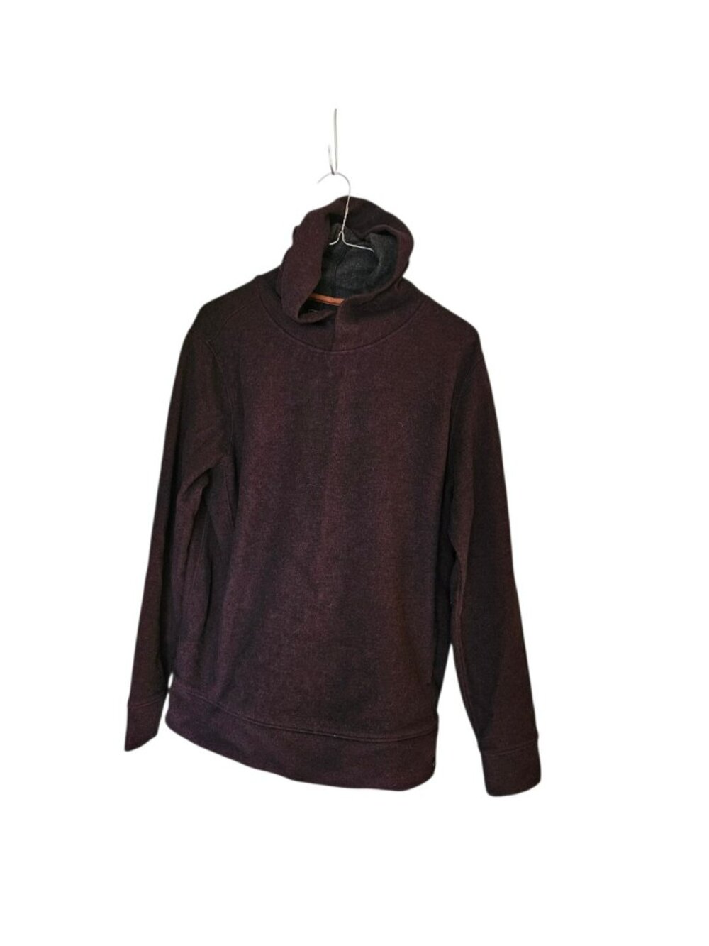 JACHS NY Hooded Pullover Sweatshirt Mens Small Burgundy Heather Fleece ws62
